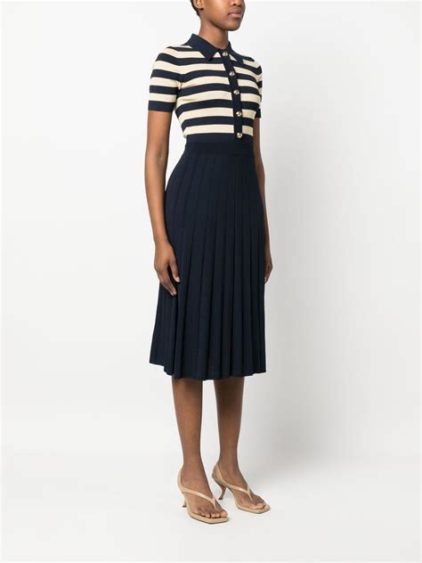 michael kors studded stripe dress|Michael Kors black pleated dress.